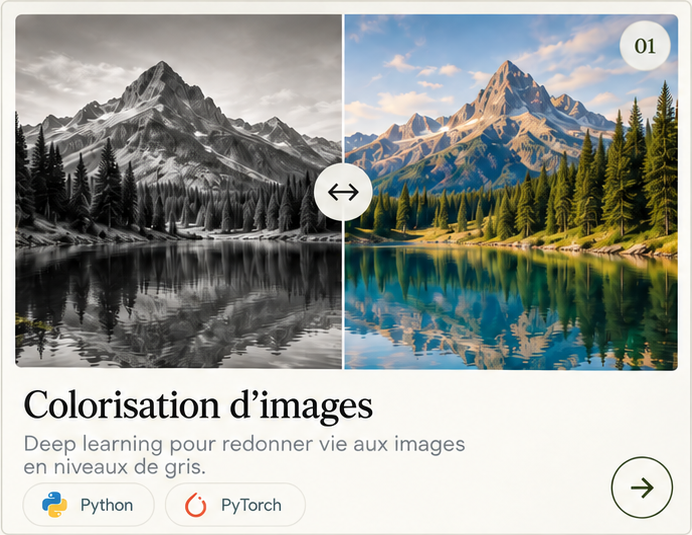 Comparaison d’un paysage de montagne en niveaux de gris et en couleur